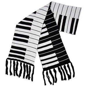Keyboard Music Fine Knit Scarves, Size 66"X 9"